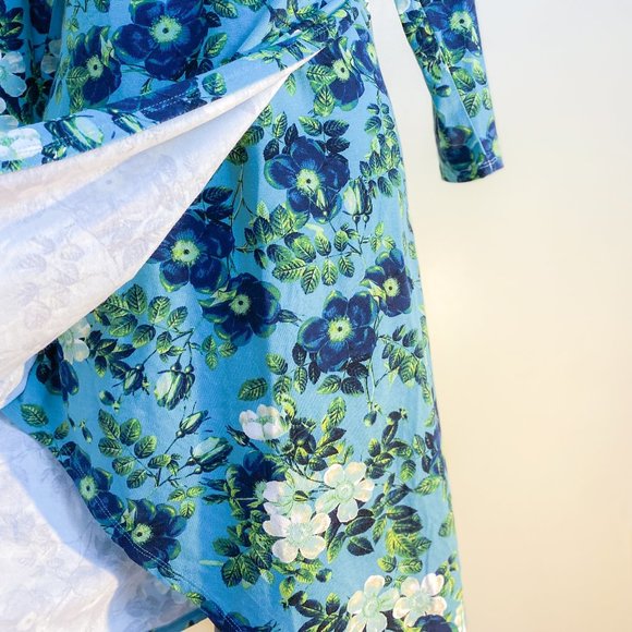 J.Jill Wearever Collection Floral V-Neck Midi Spring Stretch Dress Small - Picture 9 of 14